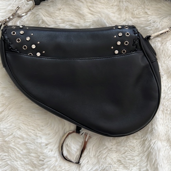 Rare! Dior love & peace black leather saddle bag - Picture 4 of 6